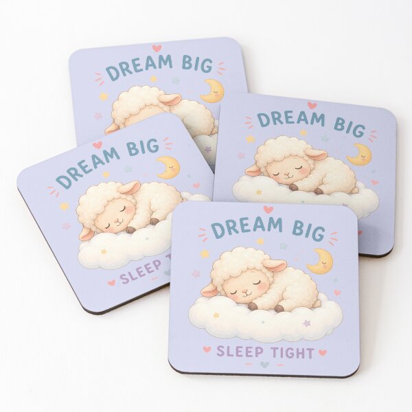 Item preview, Dream Big Sleep Tight – Cute Sleeping Lamb on Cloud Kawaii Inspirational Design designed and sold by Tidarat-27.