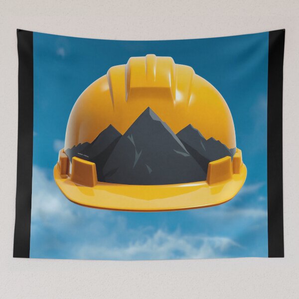 Item preview, Mountain Hard Hat Construction Worker Safety Design designed and sold by Evergreen Horizon Works.