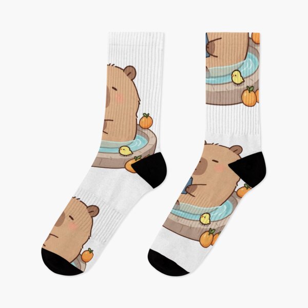Item preview, Cute Bookworm Capybara Hot Spring Illustration designed and sold by RandomWalker.