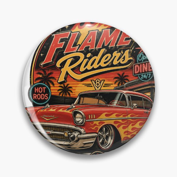 Item preview, 1957 Chevy Bel Air Flame Riders Hot Rod Retro Car designed and sold by Larrysamdesign.
