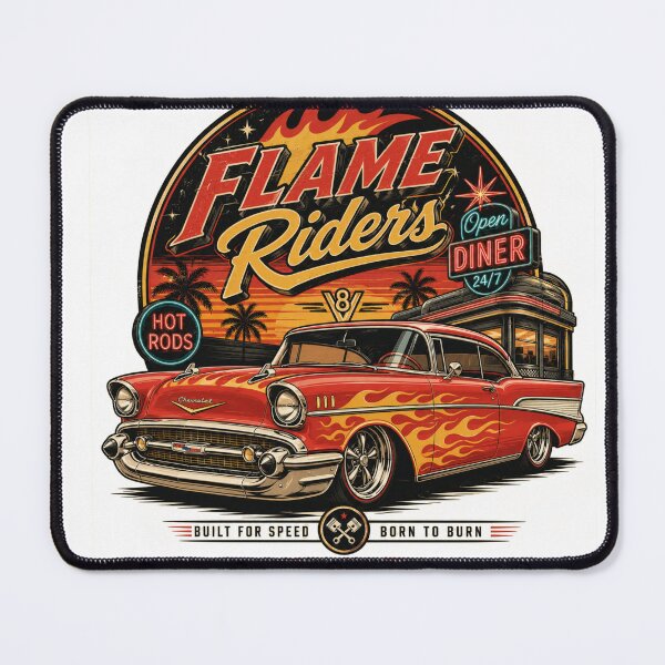 Item preview, 1957 Chevy Bel Air Flame Riders Hot Rod Retro Car designed and sold by Larrysamdesign.