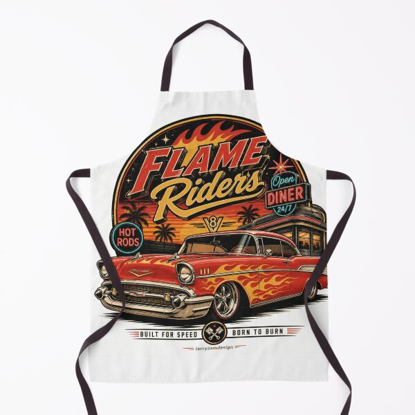 Item preview, 1957 Chevy Bel Air Flame Riders Hot Rod Retro Car designed and sold by Larrysamdesign.