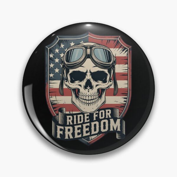 Item preview, Ride for Freedom Skull Flag Shield designed and sold by OldGloryForge.
