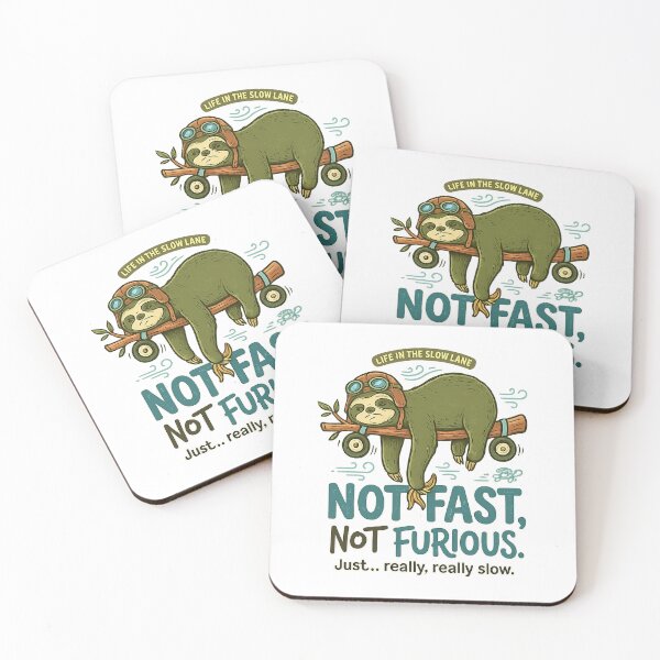 Item preview, Not Fast Not Furious Sloth Funny Vintage Retro T-Shirt designed and sold by CreativeNest Prints.