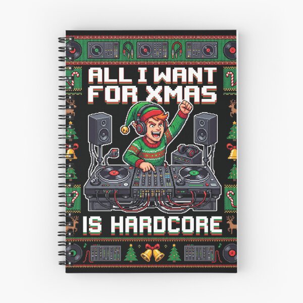 Item preview, Hardcore Techno DJ Elf Ugly Christmas designed and sold by SPAZE-Typo.