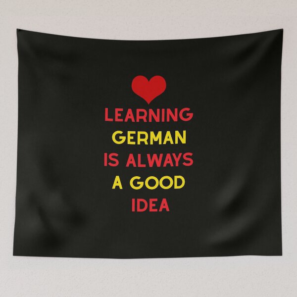 Item preview, Learning German Is Always a Good Idea – Bold Red and Yellow Typography for Language Enthusiasts designed and sold by icreativestudio.