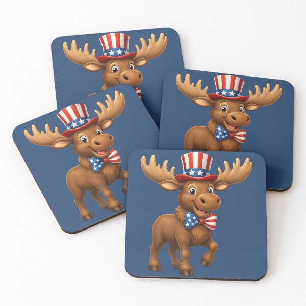 Item preview, Cute Patriotic Moose American Flag designed and sold by FREENATION2026.