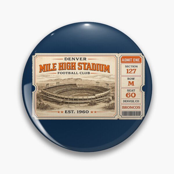 Item preview, Mile High Stadium Vintage Ticket, Denver Football Club Retro Stadium designed and sold by GhostDawgs.