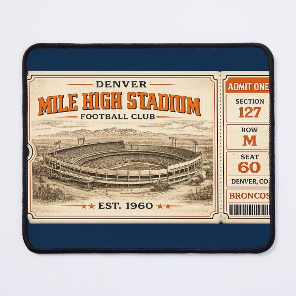 Item preview, Mile High Stadium Vintage Ticket, Denver Football Club Retro Stadium designed and sold by GhostDawgs.