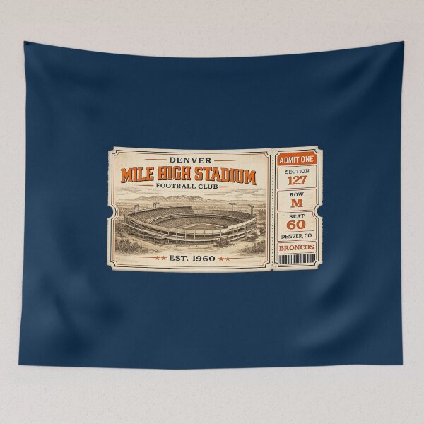 Item preview, Mile High Stadium Vintage Ticket, Denver Football Club Retro Stadium designed and sold by GhostDawgs.