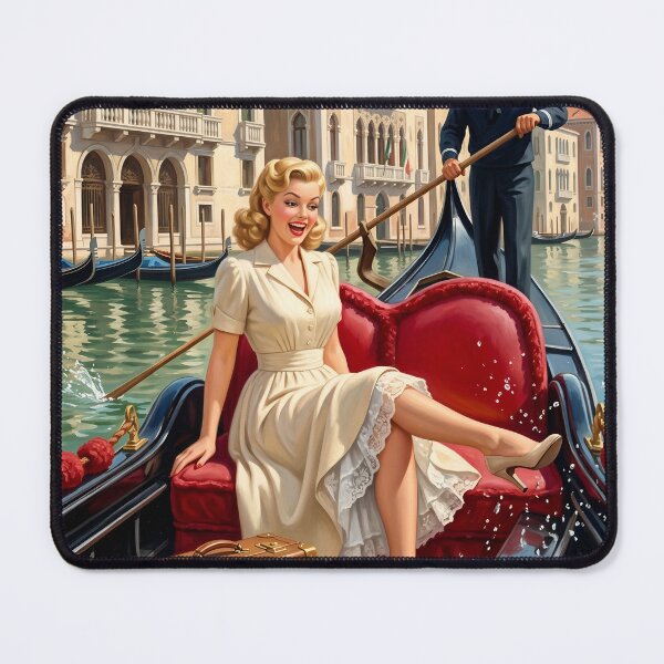 Item preview, Vintage Venetian Romance Gondola Travel Poster Art designed and sold by Vincent-68.