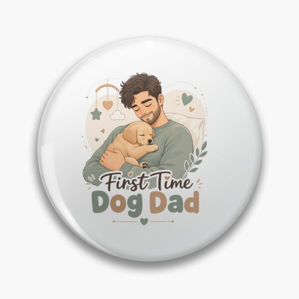 Item preview, First Time Dog Dad Golden Retriever Puppy Kawaii Emotional designed and sold by Ashley critters.