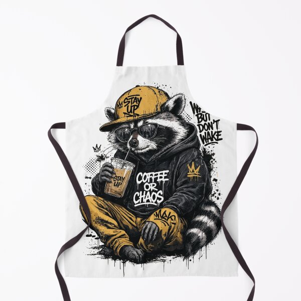 Item preview, Sticker - Decal - T-shirt: Raccoon Drinking Iced Coffee – Urban Streetwear Vibes designed and sold by ForeverPrintsOK.