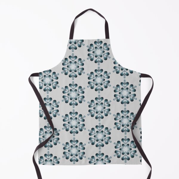 Item preview, Abstract Symmetrical Snowflake Floral Pattern with Glossy Teardrop Shapes, Blue Gray Gradient, and White Minimalist Background designed and sold by zozo-shop.