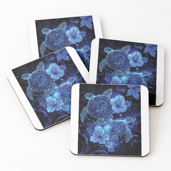 Item preview, Luminous Sea Turtles and Hibiscus designed and sold by myJPEG.