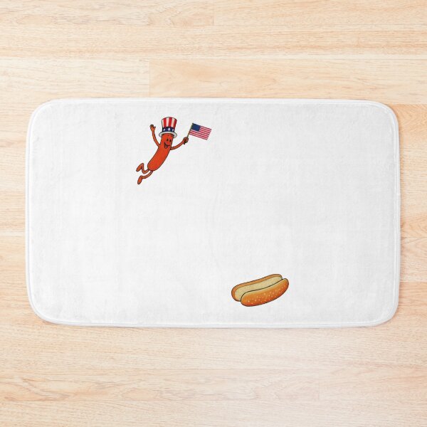 Item preview, Hotdog Freedom Dive Funny Uncle Sam Hot Dog Jumping Into Bun designed and sold by HaloHop.