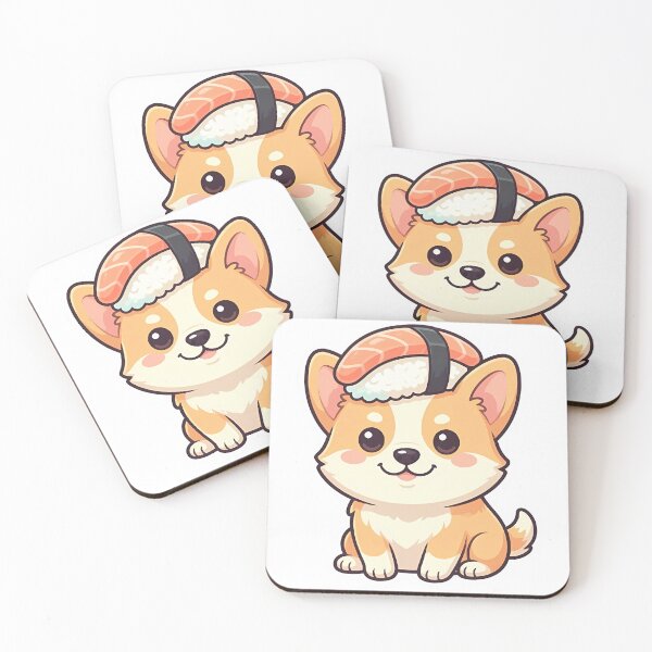 Item preview, Cute Kawaii Sushi Corgi Dog Sticker designed and sold by YALLABUY.