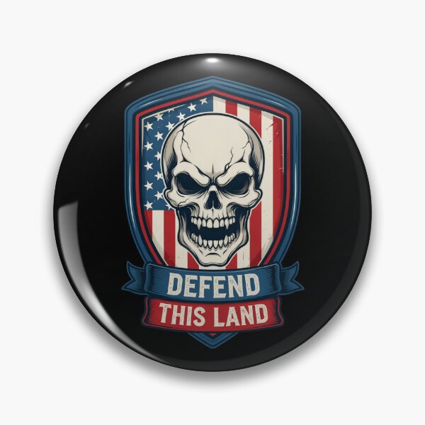 Item preview, Defend This Land Skull Flag Shield designed and sold by OldGloryForge.