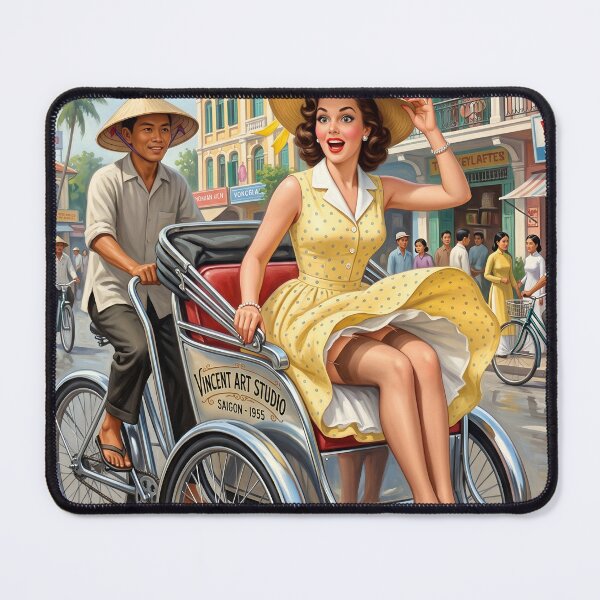 Item preview, 1955 Saigon Romance Vintage Travel Poster Art designed and sold by Vincent-68.