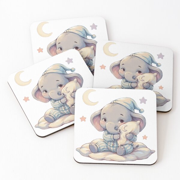 Item preview, An Adorable Baby Elephant - Pastel Blue Bedtime designed and sold by DigitfanStudio.