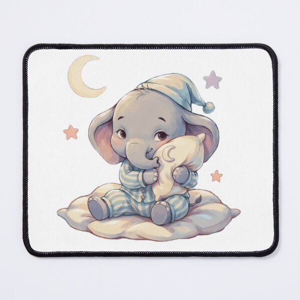 Item preview, An Adorable Baby Elephant - Pastel Blue Bedtime designed and sold by DigitfanStudio.