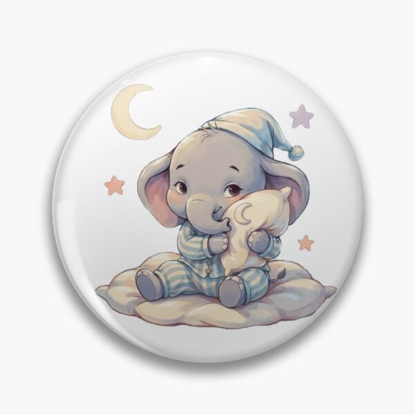 Item preview, An Adorable Baby Elephant - Pastel Blue Bedtime designed and sold by DigitfanStudio.