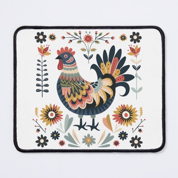 Item preview, Scandinavian Folk Art, Floral Chicken designed and sold by xiao xuans.