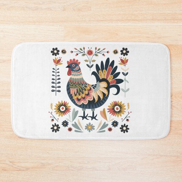 Item preview, Scandinavian Folk Art, Floral Chicken designed and sold by xiao xuans.