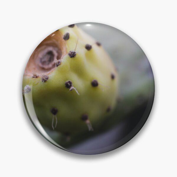 Item preview, Macro Close-Up Of Unripe Prickly Pear Cactus Fruit On Green Pad With Soft Background designed and sold by Nmallia.