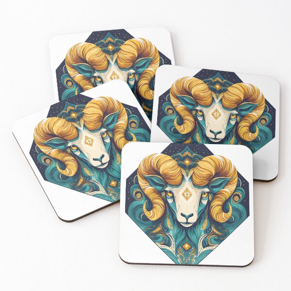 Item preview, Ornate celestial aries ram art print designed and sold by Checho30.