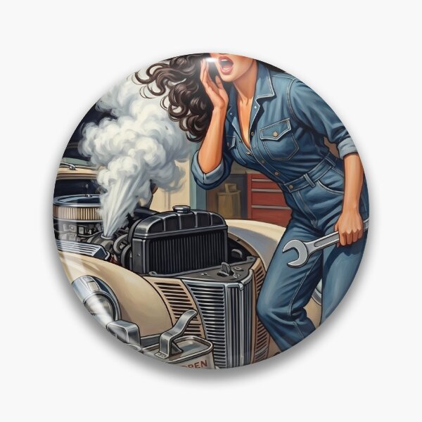 Item preview, Retro Pin-Up Mechanic Girl Vintage Service Station Art designed and sold by Vincent-68.