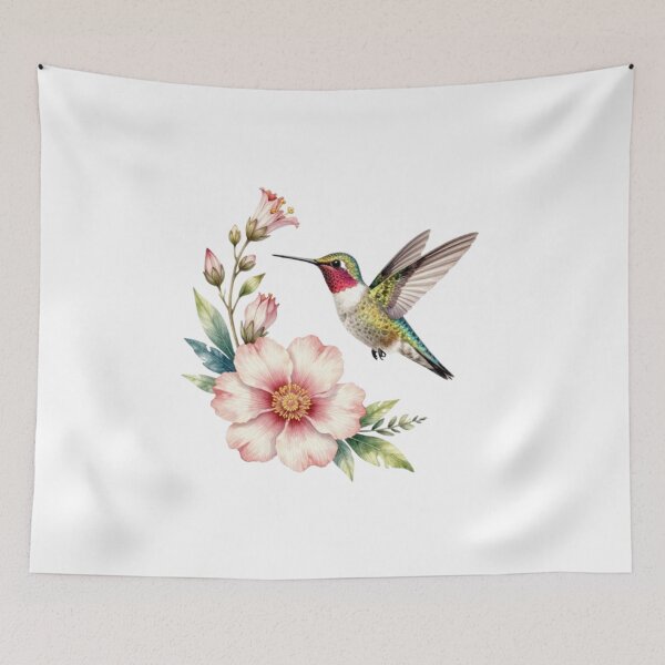 Item preview, Botanical Hummingbird Floral Art designed and sold by RandomWalker.