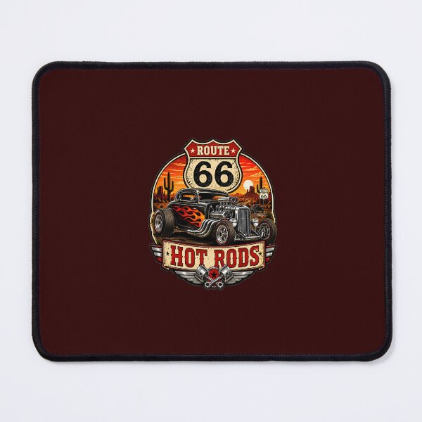 Item preview, Route 66 Hot Rods – Black Flame Hot Rod Vintage Sticker designed and sold by VERYOLDROAD BY AXTON BROWNING .