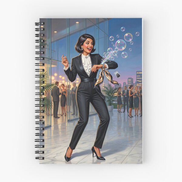 Item preview, Chic Businesswoman Celebrating Success Retro Illustration designed and sold by Vincent-68.