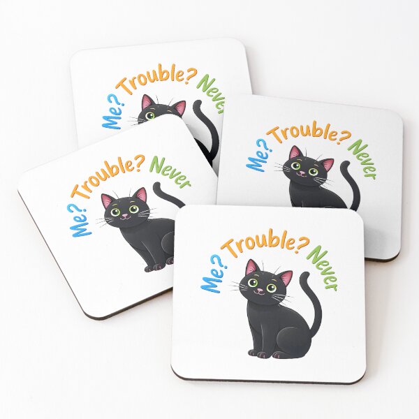 Item preview, Me? Trouble? Never Cat designed and sold by Canvas-Whispers.