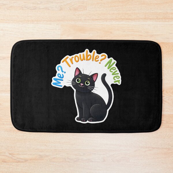 Item preview, Me? Trouble? Never Cat designed and sold by Canvas-Whispers.
