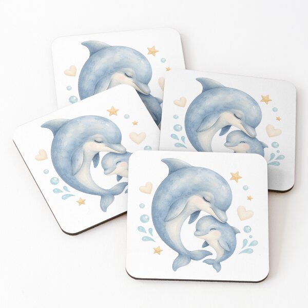 Item preview, Mother Dolphin Nuzzling Baby designed and sold by Passionread.