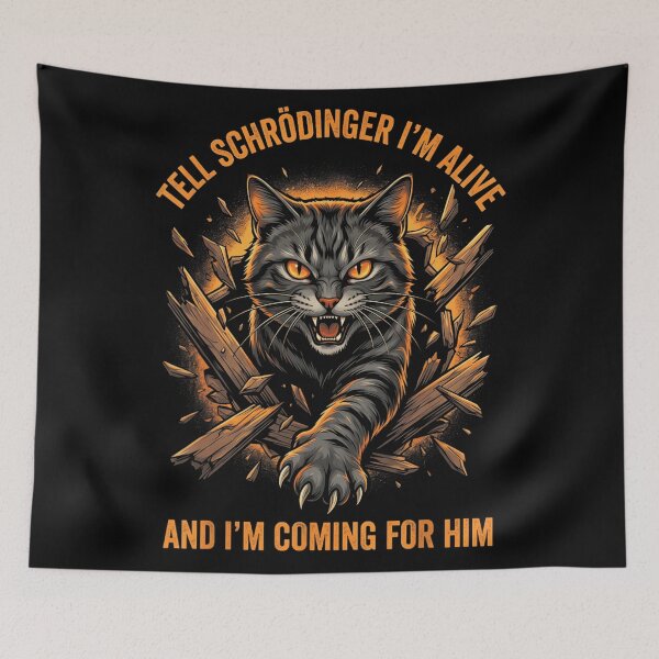 Item preview, Tell Schrodinger Im Alive Angry Cat Breaking Out Quantum Physics Funny T Shirt designed and sold by Serene woods.