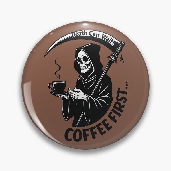 Item preview, Funny Grim Reaper - Death And Coffee designed and sold by Kaurisdigital.