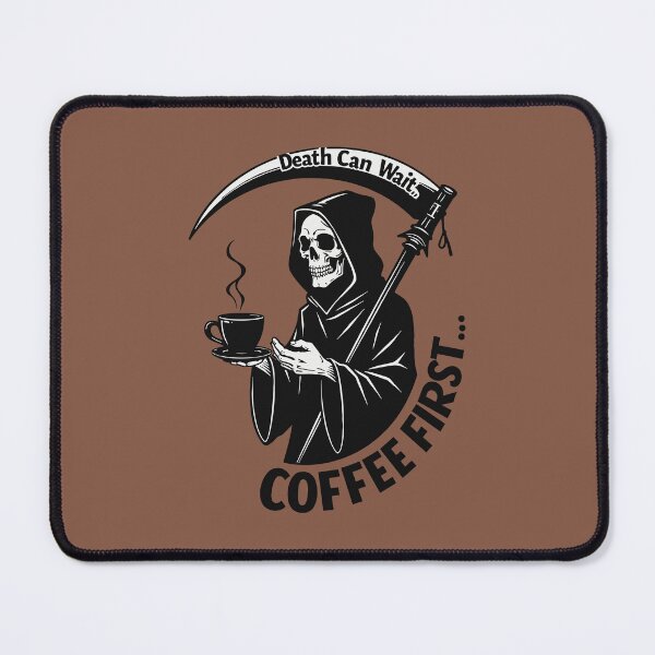 Item preview, Funny Grim Reaper - Death And Coffee designed and sold by Kaurisdigital.
