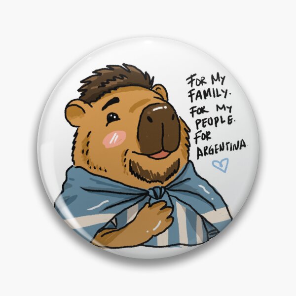 Item preview, Awkward Animal Hat Club – For My Family, For My People, For Argentina Capybara | World Cup 2026 Sticker designed and sold by chupichapa.