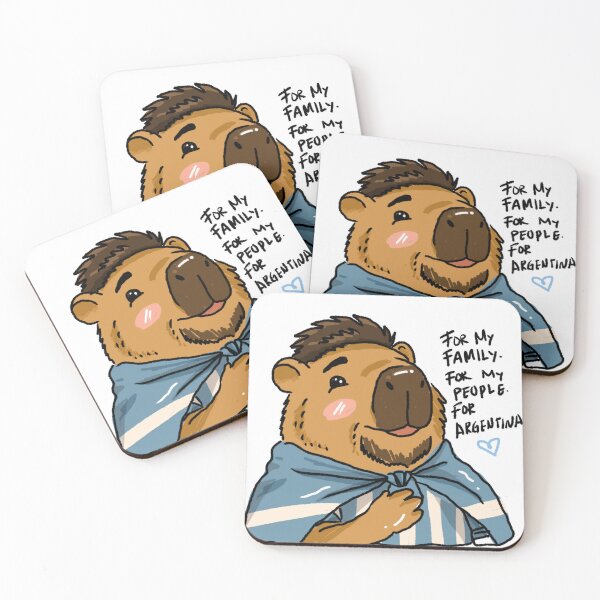 Item preview, Awkward Animal Hat Club – For My Family, For My People, For Argentina Capybara | World Cup 2026 Sticker designed and sold by chupichapa.
