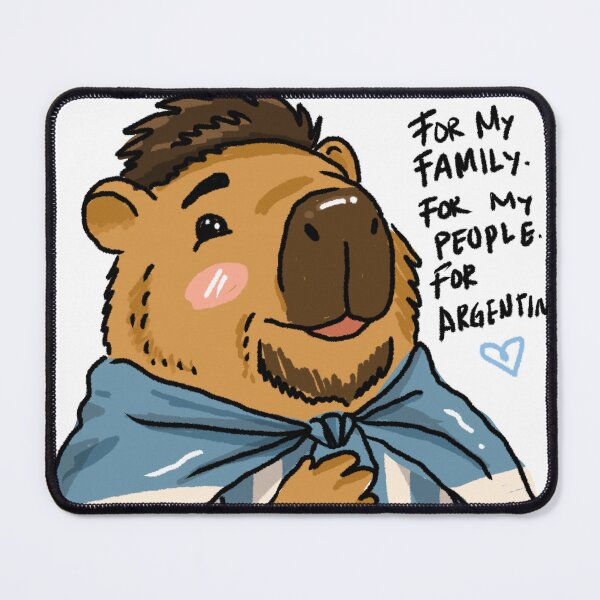 Item preview, Awkward Animal Hat Club – For My Family, For My People, For Argentina Capybara | World Cup 2026 Sticker designed and sold by chupichapa.