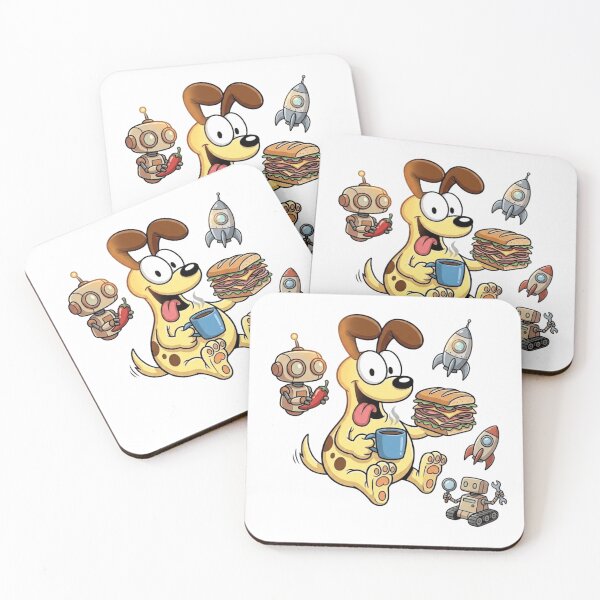 Item preview, Cute Retro Sci Fi Dog Cartoon Funny Robot And Space Adventure Artwork designed and sold by Charonde.