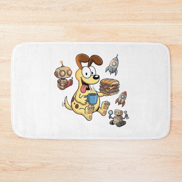 Item preview, Cute Retro Sci Fi Dog Cartoon Funny Robot And Space Adventure Artwork designed and sold by Charonde.