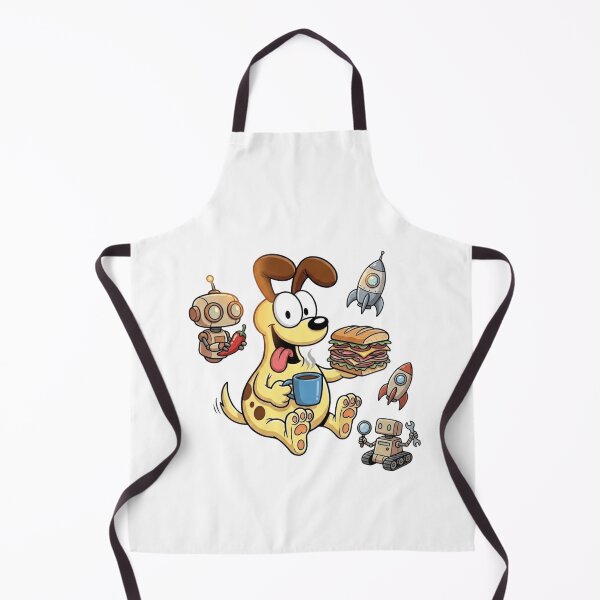 Item preview, Cute Retro Sci Fi Dog Cartoon Funny Robot And Space Adventure Artwork designed and sold by Charonde.