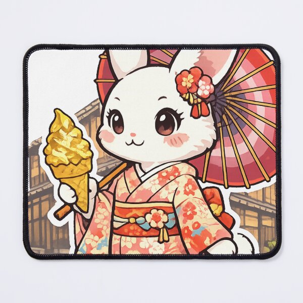 Item preview, Kanazawa Bunny with Gold Leaf Ice Cream - Kawaii Higashi Chaya District Japan Travel Sticker designed and sold by kawaii animal store (in Japan).