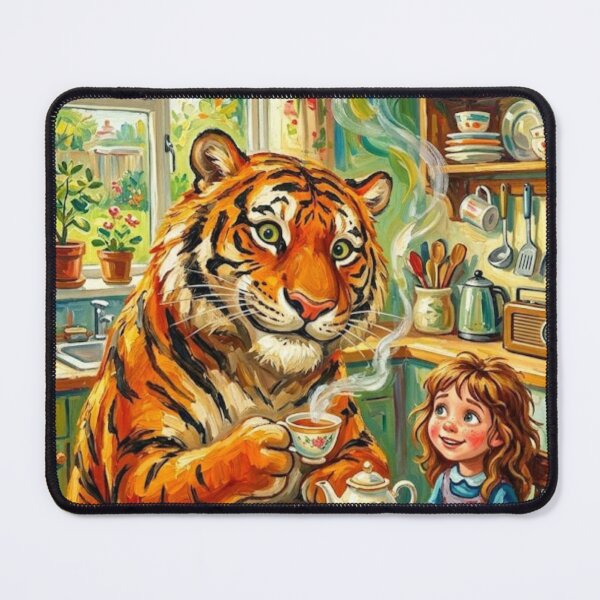 Item preview, An Unexpected Guest – The Tiger Who Came to Tea Fine Art Print designed and sold by Art's Diner.
