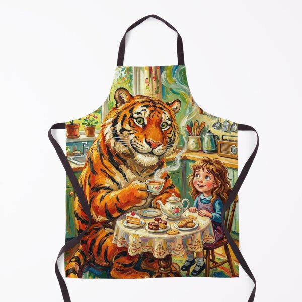 Item preview, An Unexpected Guest – The Tiger Who Came to Tea Fine Art Print designed and sold by Art's Diner.