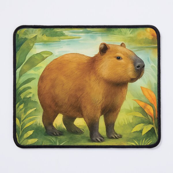 Item preview, Capybara Watercolor Wildlife Art designed and sold by MaverlyShop.